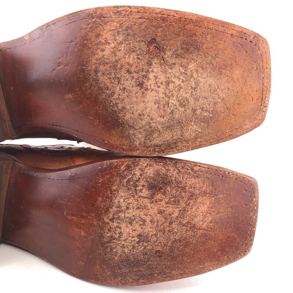 Lucchese 2000 Full Quill Ostrich Leather Slip on Clog Mules 8 B - Picture 12 of 14